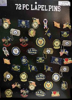 Hat Pin Display 72 pc US Navy